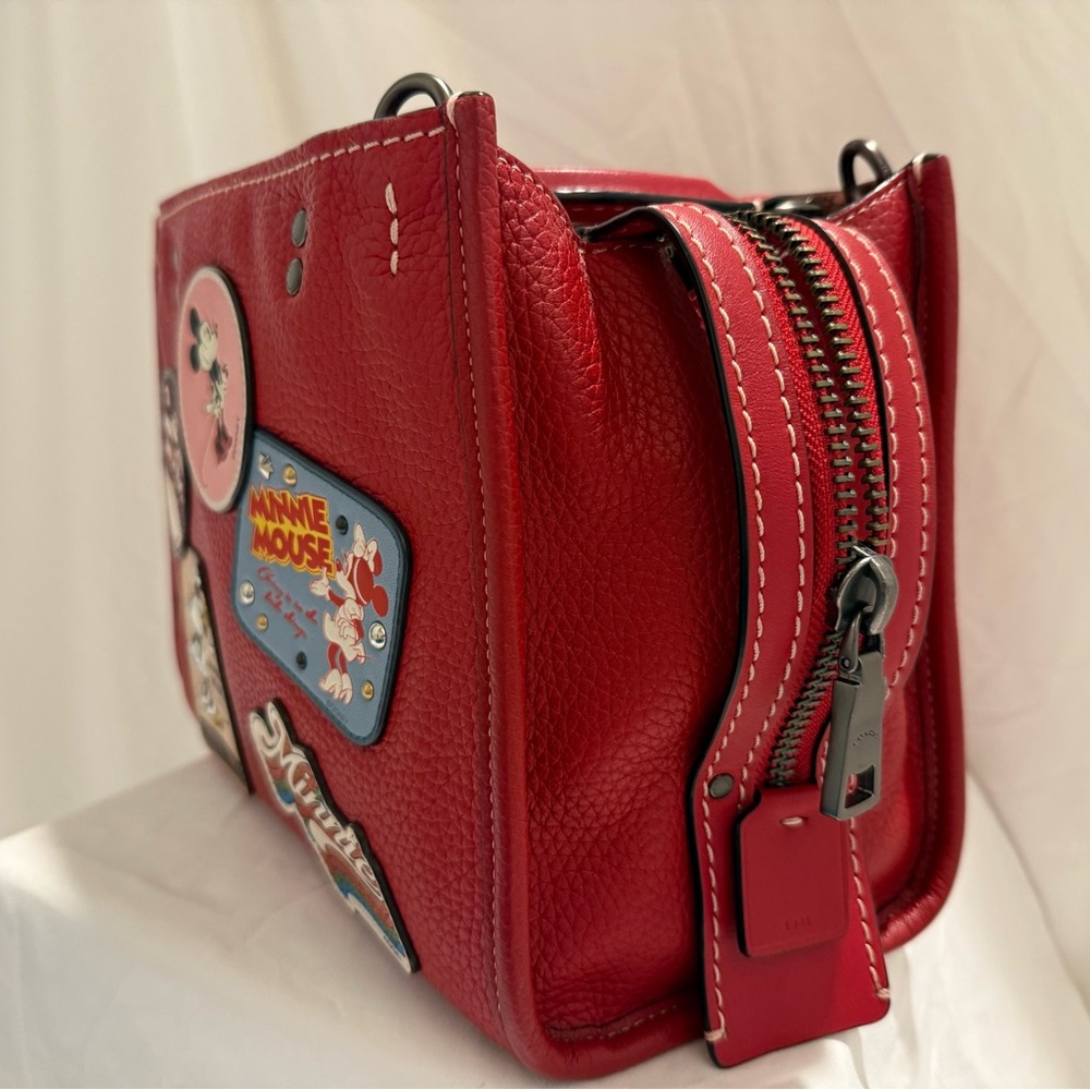 Coach Disney Rogue 25 with Minnie Mouse Patches in Pewter Hardware/1941 Red - Picture 5 of 11